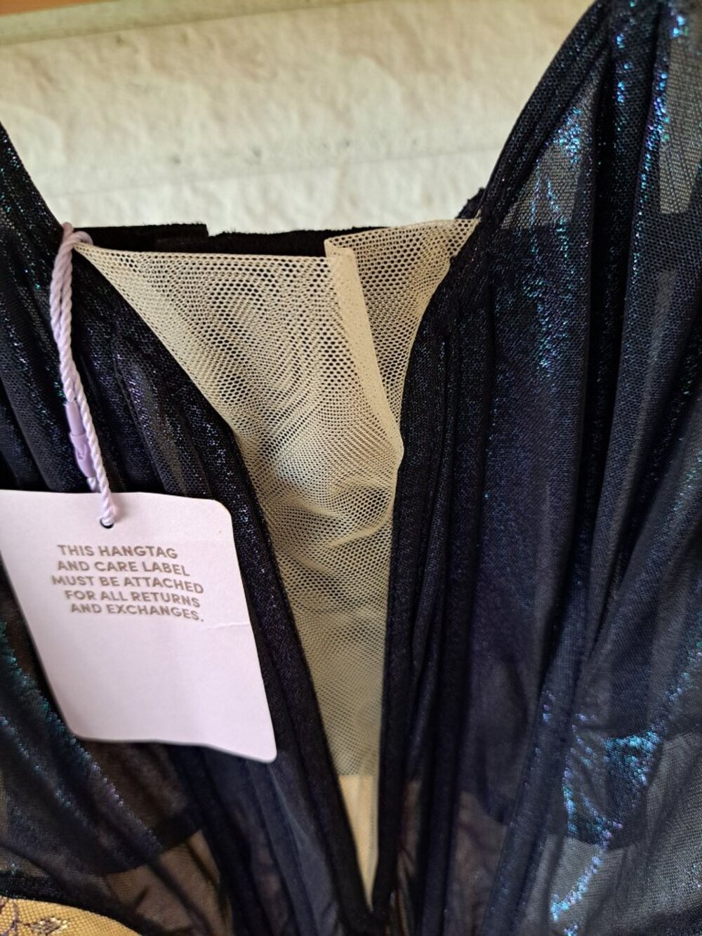 Savage X Fenty 2XL Iridescent Lace Bustier Adjustable Straps Sheer Hook New - Picture 4 of 11